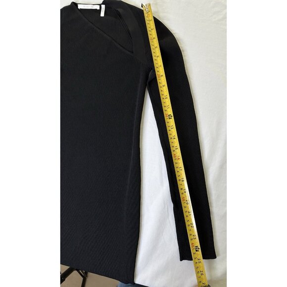 HELMUT LANG Asymmetric-Neckline Knit Dress Black Cut Out Small Knee Length - Picture 9 of 9